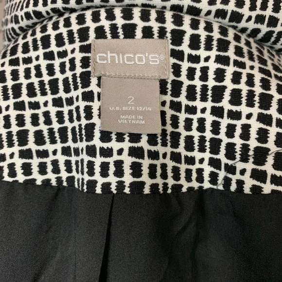 Chico’s Black Geometric Appliqué Full Zipper Lined Jacket - Picture 14 of 16